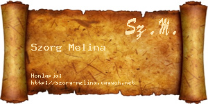 Szorg Melina névjegykártya